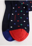 Organic Cotton Playing Card Long Socks Duo Pack