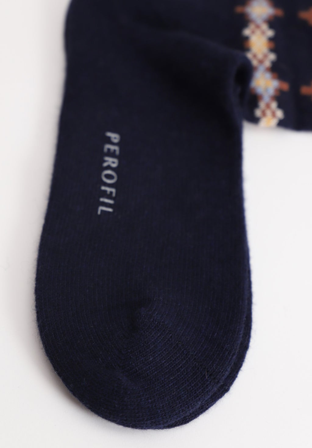 Wool and Cashmere Short Socks with Geometric Pattern