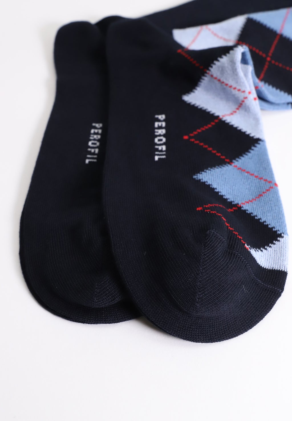 Winter Cotton Long Socks with Rhombus Pattern Bipack