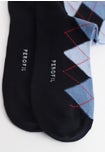 Winter Cotton Short Socks with Rhombus Pattern Bipack