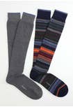 Winter Cotton Long Socks with Stripes Pattern Bipack