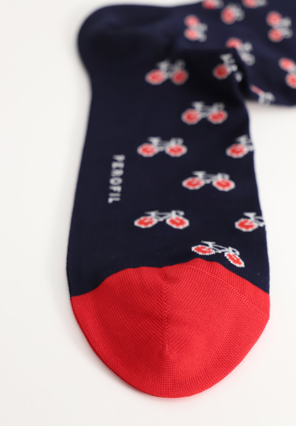 Elasticized Mercerized Cotton Bike Pattern Short Socks