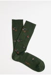 Mercerized Stretch Cotton Bikes Pattern Short Socks
