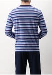 Double mercerized cotton Multicolored Striped Long Pajamas