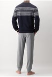 Norwegian patterned cotton blend jacquard crewneck tracksuit