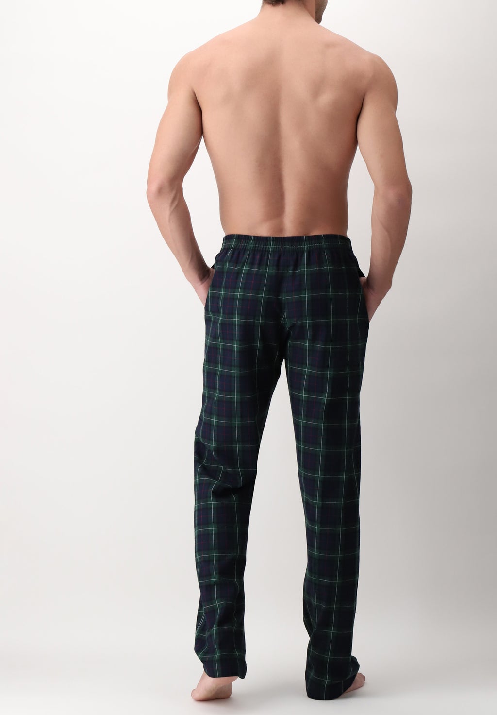 Long coloured flannel trousers