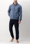 Open stretch cotton blend fleece tracksuit