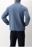 Open stretch cotton blend fleece tracksuit