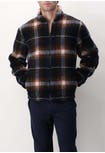 Wool blend jacket with checked pockets