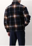 Wool blend jacket with checked pockets