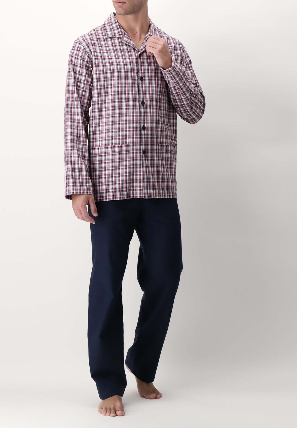 Pigiama Lungo da Uomo in Flanella Leggera Camiceria