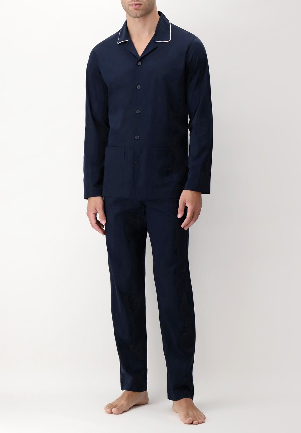 Open Basic Cotton Long Pyjamas