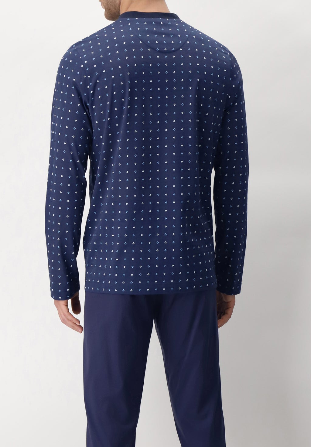 Serafino Long Cotton Tie Print Pyjamas