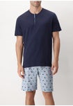 Serafino Short Cotton Dog Print Pyjamas