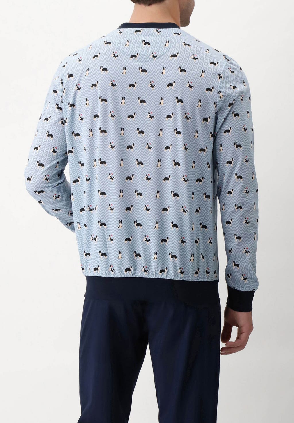 Serafino Long Cotton Dog Print Pyjamas