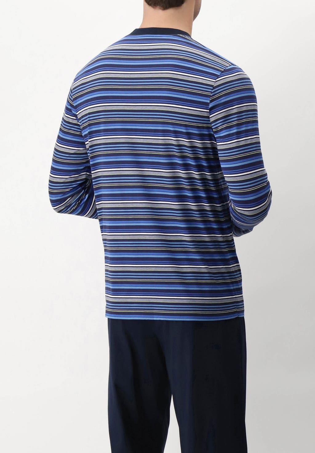 Serafino Long Mercerised Cotton Striped Pyjamas