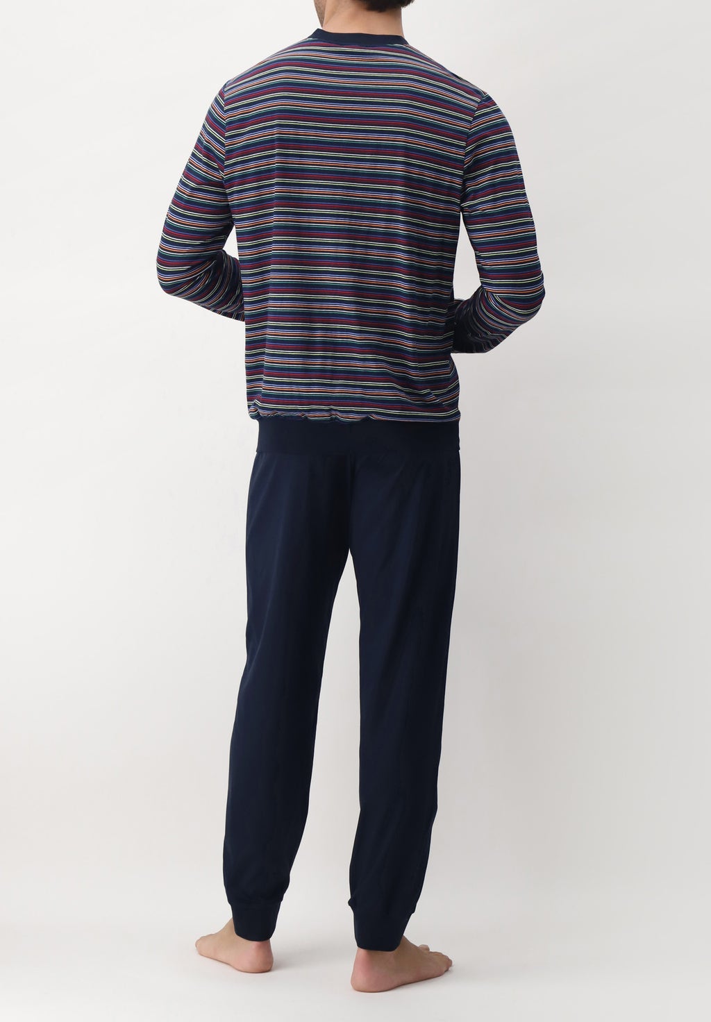 Serafino Long Cotton Striped Pyjamas