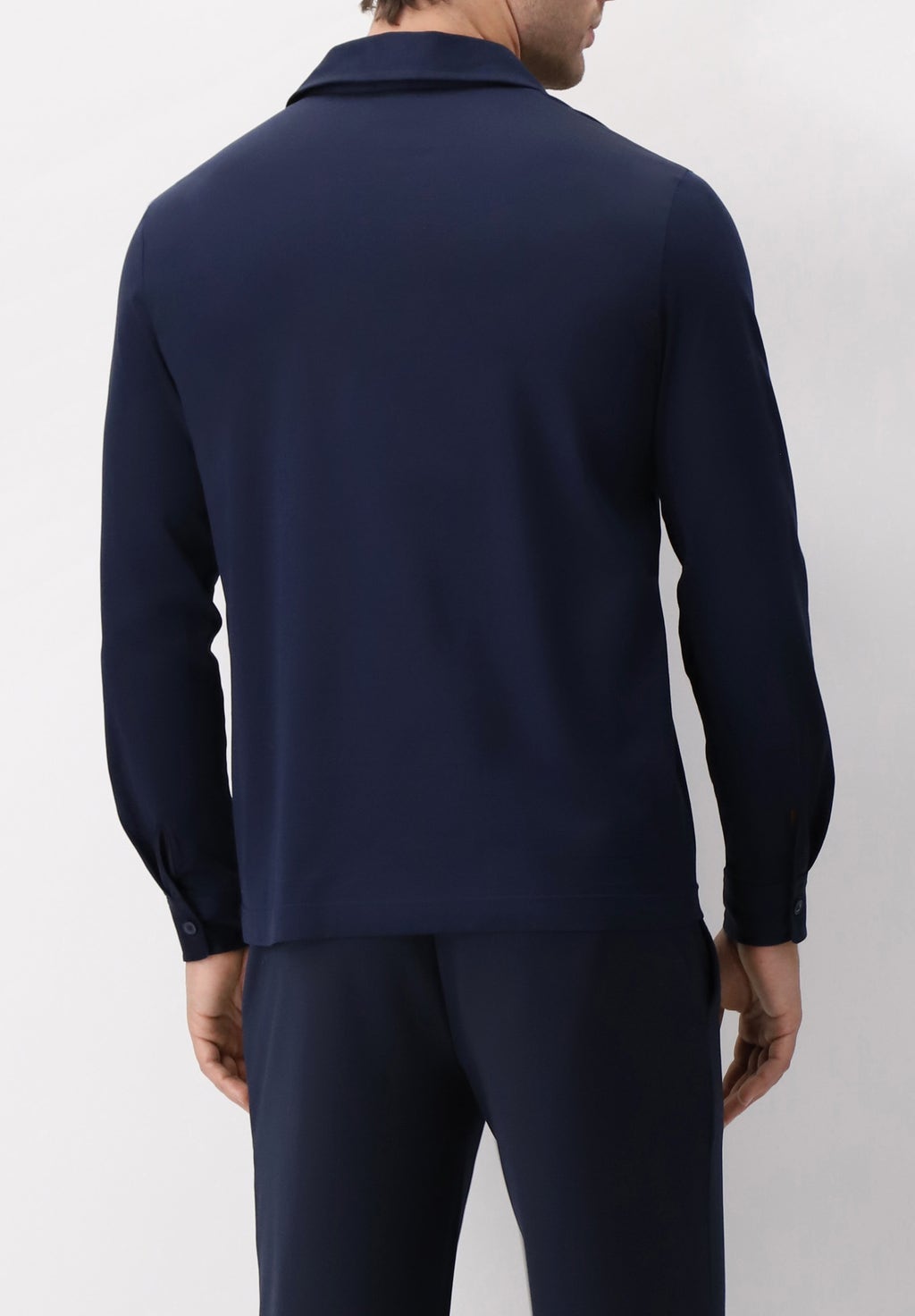 Maglia Polo Manica Lunga in Jersey Filo di Scozia