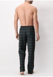 Long Flannel Trousers with Check Pattern with Side Pockets