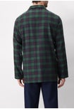 Long Open Pyjamas in Winter Cotton Flannel Checked Fashion