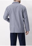 Long Open Striped Cotton Flannel Pyjamas