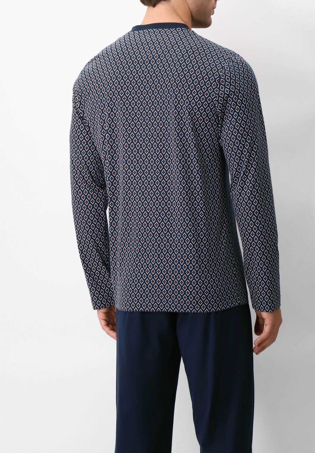 Tie Print Cotton Long Pyjamas