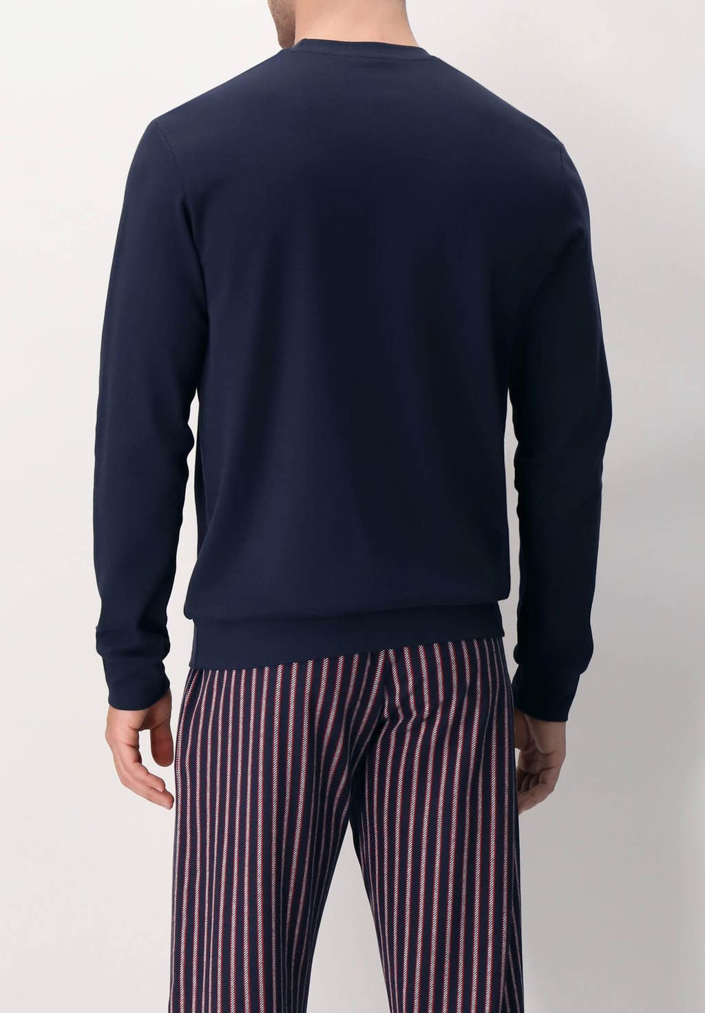 Pigiama Lungo Unisex Girocollo in Caldo Cotone Stampa Righe