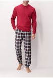 Unisex Pyjamas Round Neck in Warm Cotton Check